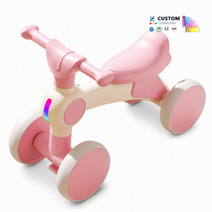Vélo d'équilibre pour enfants, voiture à 4 roues, direction à 135 degrés, amortisseur, stable, musique, lumière, siège, vente en gros, usine OEM - Product Image 1