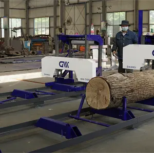 Horizont-sierra de cinta automática portátil, molino de madera pto lucas usado, bloque de sierra portátil para carpintería, sierra de mesa deslizante