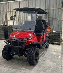 Voiturette de golf électrique rouge 2 places, buggy utilitaire à toit ouvert, vitesse 30-50 km/h, autonomie 50-70 km, idéale pour les parcs de golf et les parkings de centres de villégiature - Product Image 5