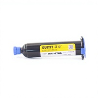Adhésif UV thixotropique HH-6706, colle UV flexible pour collage industriel du verre, du plastique et du métal