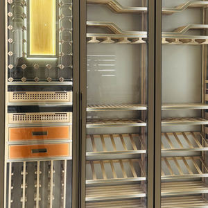 Cave à vin électrique personnalisée en acier inoxydable SUS304, double zone de température, éclairage LED, usage domestique - Product Image 4