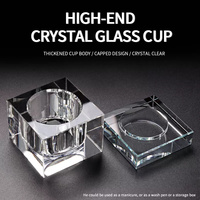 Nouvelle coupelle carrée en verre acrylique transparent pour poudre liquide, bol à cristaux, coupelle de lavage pour pinceaux à ongles, outil de manucure