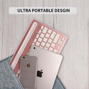 Teclado inalámbrico BT de 78 teclas para iPad, tableta, iPhone, con soporte, recargable, de doble canal, mini, portátil, compacto y delgado. - Product Image 5