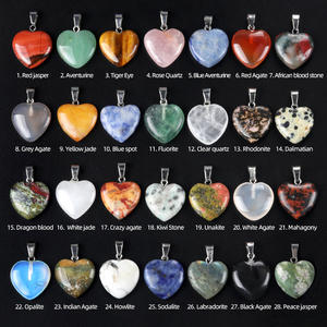 Colgante de Corazón de 2cm de <span class=keywords><strong>Cuarzo</strong></span> Amatista Natural Pulido, Piedra Curativa de Materiales Mixtos, para Regalo DIY, Venta al por Mayor - Product Image 2