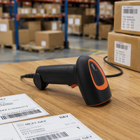 Lecteur de codes QR portable haute vitesse 1D 2D, lecteur de codes-barres USB, CMOS IP54, sans fil 2,4 GHz, portée 80 m, pour l'inventaire d'entrepôt