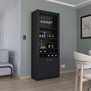 Gabinete de vino de cocina de los muebles caseros con el almacenamiento, estante de madera moderno del vino - Product Image 2