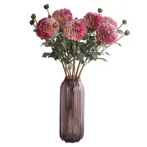 Ramo de Flores Artificiales de Dalia, Arreglo Floral Vintage de Dos Cabezas para Sala de Estar, Aparador, Decoración del Hogar, Accesorios de Fotografía - Product Image 5