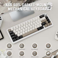 Teclado Mecánico Inalámbrico para Juegos ATTACK SHARK X66 60% con Teclas PBT Intercambiables en Caliente, Teclado RGB Tri-Modo