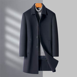 Мужское двустороннее шерстяное пальто на осень-зиму 2025 года, толстое, длинное, однобортное, деловое повседневное, для мужчин среднего возраста, премиум-класса, для папы - Product Image 6