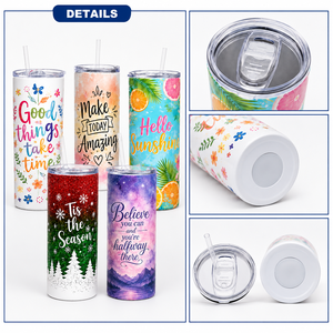 Mug isotherme en acier inoxydable avec couvercle, style été, logo personnalisé, 12oz 13oz 15oz 20oz 30oz, tasse à café de voyage par sublimation - Product Image 3