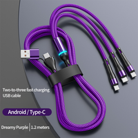 Cable USB TPE de Alta Calidad - Cable de Carga Rápida 3 en 1 con Interfaz Tipo-C, Compatible con Teléfonos Móviles, Carga de Teléfonos