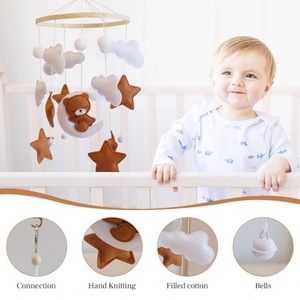 Juguete Colgante para Cuna de Bebé, Móviles de Fieltro para Cuna, Decoración Islámica para Cuarto de Bebé, Móvil para Bebé con Estrellas Doradas, Cubo del Corán - Product Image 2