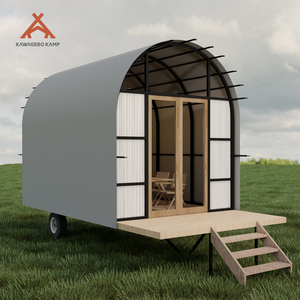 Kawagebo Kamp Outdoor Glamping Luxury Tent Waterproof Oxford Fabric with Acrylic Door on Wheel Flooring Wagon Tent for <strong>Camping</strong> - Product Image 5