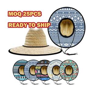 Polynésie Tribal Safari Paille Sombrero Surfeur Extérieur Plage Soleil Protéger Chapeaux De Paille Large Bord Hommes - Product Image 1