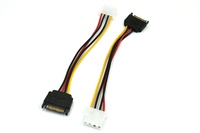 Cable Adaptador de Alimentación SATA de 15 Pines Macho a 4 Pines Hembra Molex para Disco Duro IDE, 0.66 Pies/0.20 m