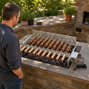 Parrilla de <span class=keywords><strong>Ladrillo</strong></span> para Fogata al Aire Libre, Mangal Turco, <span class=keywords><strong>Asador</strong></span> de Kebab Eléctrico Portátil, Carga Tipo C, <span class=keywords><strong>Asador</strong></span> de Carne Automático para Barbacoa - Product Image 6