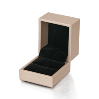 Caja de Joyería de Papel Perlado de Lujo con Logotipo Personalizado, Caja de Regalo con Bisagras para Anillos y Aretes