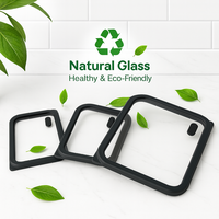 Nouveau design 304 boîte à lunch en acier inoxydable couvercle en verre étanche chauffage de qualité alimentaire boîte scellée au micro-ondes