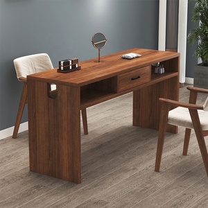 Table de manucure en bois, poste de travail de salon de style japonais avec tiroirs et supports pour lampe annulaire - Product Image 3