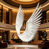 Moderner Luxus-Kronleuchter für Hotel-Lobby-Dekoration Feder-Falken-Kristall-Engelsflügel Maßgefertigte Moderne Kristall-Kronleuchter