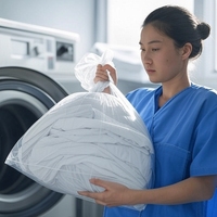 Tas cucian larut air PVA ramah lingkungan untuk rumah sakit pengendalian infeksi opsi bebas plastik