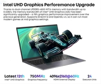 Laptop MiniTree 14 inci Intel Generasi ke-12 N100 Quad Core 3.40 GHz 12GB 16GB DDR5 Onboard 240GB 512GB SSD Keyboard Backlit Cokelat
