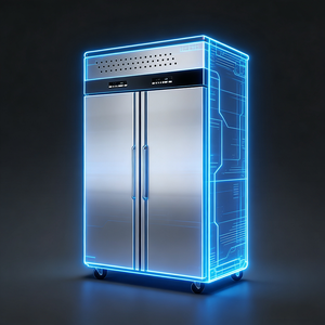 Rebirth Stainless Steel Vertical Double Door Commercial Refrigerator & <b>Freezer</b> With Air Cooling Energy Efficient RVE, RVF, RVD S - Product Image 5