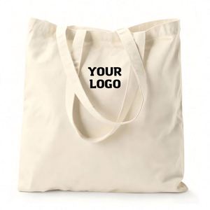 Sac fourre-tout en toile de coton de qualité supérieure, sacs de shopping en calicot avec logo imprimé et poche, cadeaux promotionnels personnalisés - Product Image 1