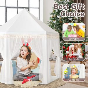 Tente de jeu princesse blanche grande taille, château pour enfants, tente de jeu extérieure pour filles, décoration de chambre - Product Image 5