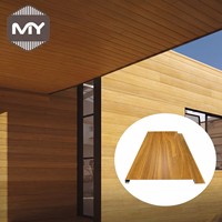 Techo de Soffit de Aluminio MEIYU con Aspecto de Madera, Diseño Moderno, Resistente al Fuego e Impermeable para Centros Comerciales, Almacenes y Uso en Exteriores