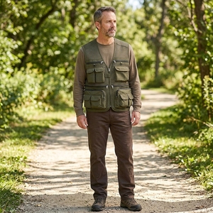 <span class=keywords><strong>Gilet</strong></span> utilitaire en <span class=keywords><strong>maille</strong></span> <span class=keywords><strong>bleu</strong></span> <span class=keywords><strong>marine</strong></span> pour homme, respirant, multi-poches, pour la pêche et la photographie, avec anneaux en D, idéal pour l'été et les activités de plein air, style safari - Product Image 1