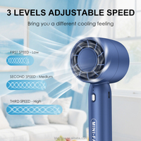 Ventilateur de bureau portable multifonction mini, 2 400 mAh, autonomie ultra-longue, ultra-silencieux, réglage à 3 vitesses, rechargeable