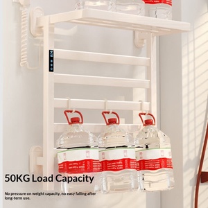 Sèche-serviettes électrique intelligent avec chauffage et séchage, design moderne, 4 barres, sans perçage, en alliage d'aluminium pour salle de bain - Product Image 3