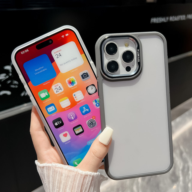 Shockproof Matte Edge Anti-slip TPU 2MM Clear Acrylic Back Cover Hybrid Mobile Phone Case for iPhone 17 16 15 14 13 Pro Max