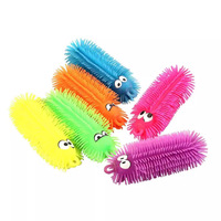 Balle anti-stress en plastique Caterpillar, jouet sensoriel souple et scintillant pour adolescents et adultes