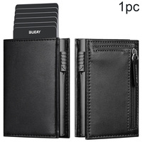 Dompet Tipis Anti RFID Logo Kustom untuk Pria, Tempat Kartu Kredit di Saku Depan, Kapasitas 8-12 Kartu, Penutup Klip Serat Karbon