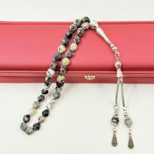 สร้อยข้อมือลูกปัดสวดมนต์อิสลาม ชุดว่ายน้ำ ประดับอัญมณ์ 8 มม. 33 เม็ด ทาฮะ ซุบฮา มิสบาฮ์ ลูกปัดสวดมนต์มุสลิม เครื่องประดับสำหรับผู้แสวงบุญ ทัสบีห์ โรซารี - Product Image 4