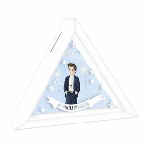 Party Love Hucha Triangular Communion Garçon 19.8x19.8x5cm 2 Pièces Sac - Product Image 1