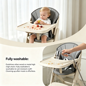 <span class=keywords><strong>Chaise</strong></span> <span class=keywords><strong>haute</strong></span> convertible 3-en-1 pour bébé avec siège inclinable sécurisé pour nouveau-né - Product Image 4