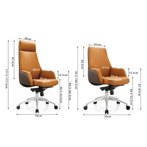 Chaises de bureau – Échantillon gratuit – Fauteuil de direction moderne en similicuir PU, pivotant à 360°, dossier haut, avec accoudoirs et réglage en hauteur, pour personnel et cadres - Product Image 6