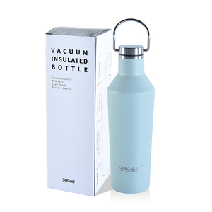 Logotipo personalizado 500ml 750ml Botella de agua de acero inoxidable con aislamiento al vacío a prueba de fugas Mango Vaso deportivo de doble pared Tours al aire libre - Product Image 6