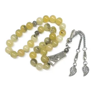 Cuentas de oración de jade de panal optimizadas naturales musulmanas de 33 cuentas | Conjunto de regalo islámico al por mayor Tasbih Ramadan | Turco Misbaha <span class=keywords><strong>Rosar</strong></span> - Product Image 6