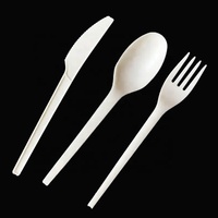 PLA/CPLA Ensembles de couverts jetables compostables écologiques Fourchette, couteau et cuillère biodégradables Vaisselle pour les fêtes et les hôtels