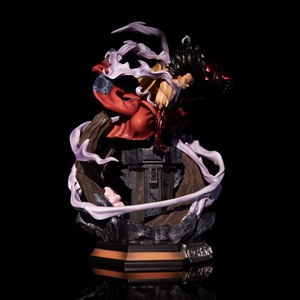 Figurine d'anime de haute qualité <span class=keywords><strong>One</strong></span> Pieces, figurine de <span class=keywords><strong>Luffy</strong></span>, <span class=keywords><strong>kimono</strong></span> GK, statue avec deux sculptures de tête, lumière LED, figurine d'action d'anime de 26 cm - Product Image 5