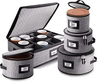 Boîtes de rangement pliables anti-poussière pour la cuisine, pour vaisselle, verres, couverts, assiettes, contenants, bacs