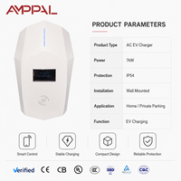 AMPPAL Nouvelle borne de recharge murale pour véhicules électriques IP54 7KW, fabricant chinois, borne de recharge AC pour véhicules électriques, pour usage commercial et domestique