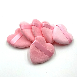 Heart Shape Foundation Sponge <b>Super</b> Soft Cotton Face Makeup Puff Private Label Custom Logo - Product Image 3