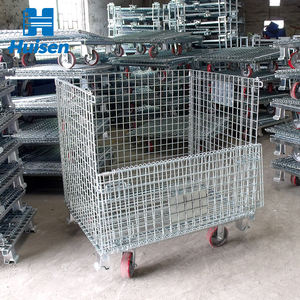 Endüstriyel özelleştirilmiş depo toz kaplama ağır istiflenebilir katlanabilir çelik palet kutu kafes Metal depolama kafesi - Product Image 2