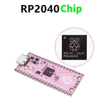 Untuk Papan Pengembangan Raspberry Pi Pico RP2040 Dual-Core 264KB Mikrokomputer Daya Rendah Antarmuka USB-C Lapisan ENIG Warna Pink