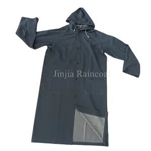 Factory Manufacturer Price Outdoor Work Waterproof Raincoat Heavy Duty PVC Polyester Rain Coat For Men